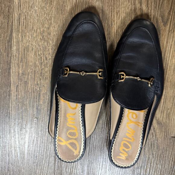 SAM EDELMAN Linnie Black Horse Bit Loafer Mule Slide 7M - Picture 5 of 11